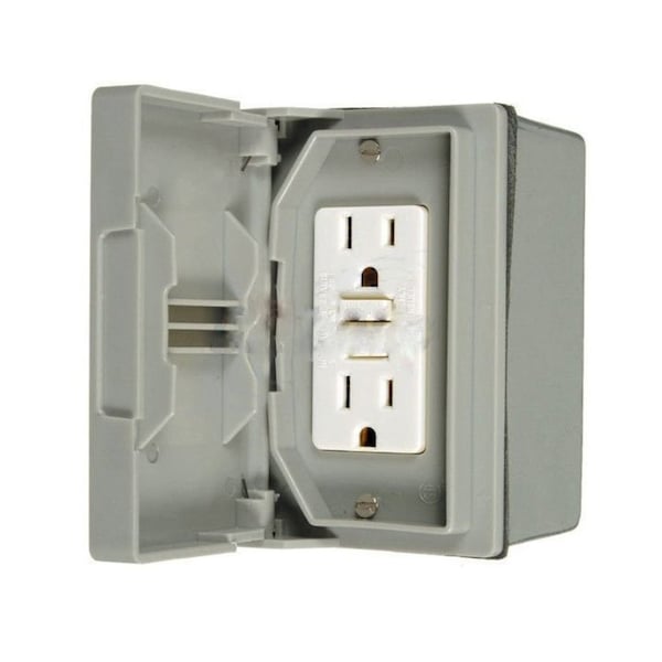 American Imaginations 15 AMP Rectángulo Gris Tomacorriente Doble GFCI en 125V - AI-37517