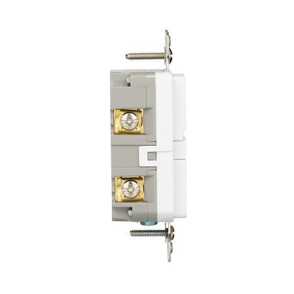 Eaton Wiring Devices Eaton Tamper and Weather-Resistant GFCI Receptacle, 125 V, 15 A, NEMA: NEMA 5-15R, Back, Side Wiring - TWRGF15W
