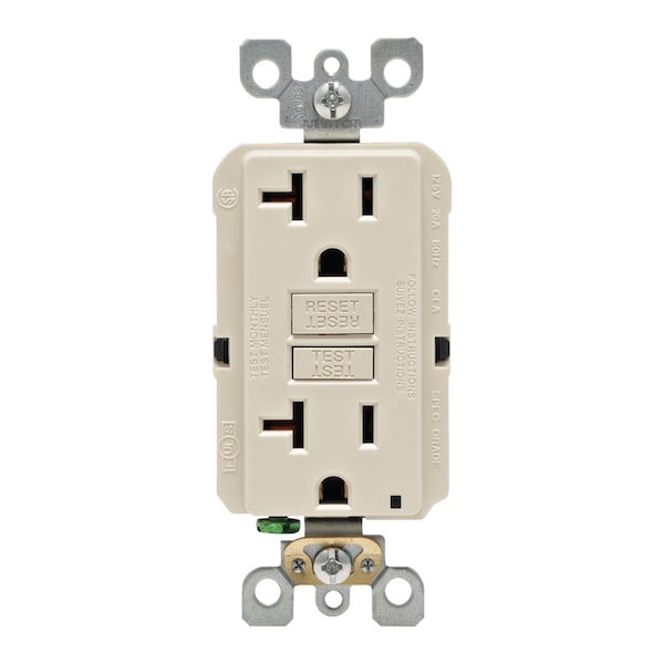 Leviton SmartlockPro 20 amps 125 V Dúplex Almendra Claro Salida GFCI 5-20R 1 pk - GFNT2-0KT