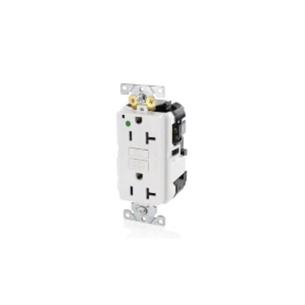 Receptáculo GFCI Leviton, 20A, 125Vac, 5-20R, Blanco - MGFN2-HGW