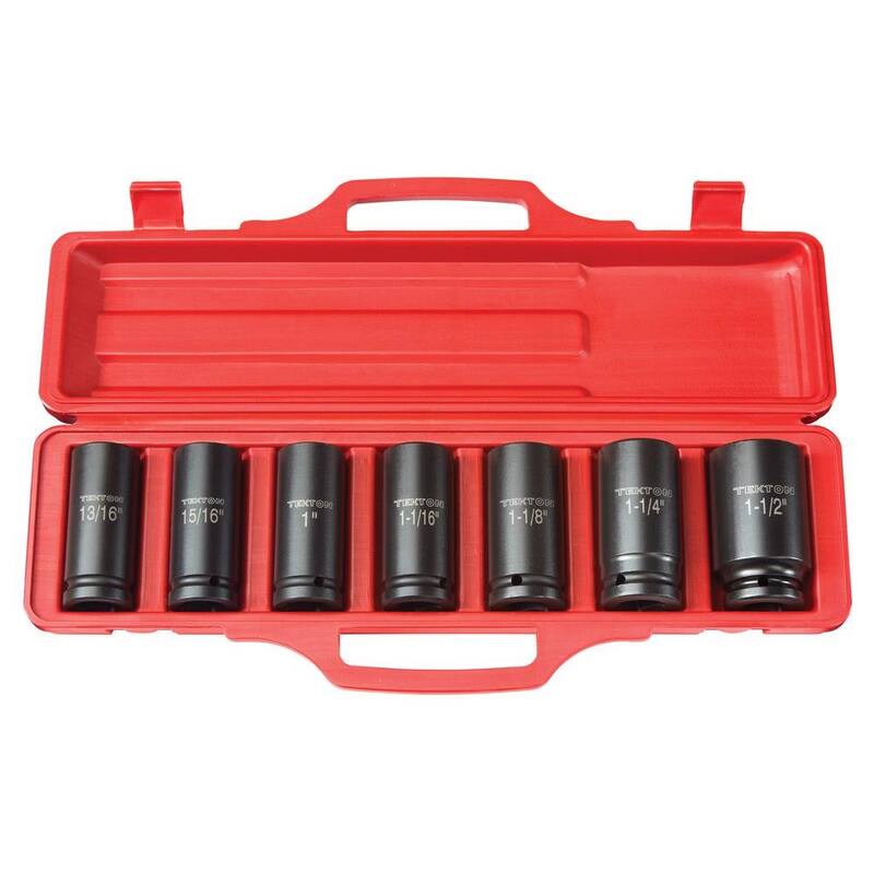 Set de dados de impacto profundo de 6 puntos TEKTON de 3/4 de pulgada de accionamiento, 13/16 a 1-1/2 pulgadas - 4890