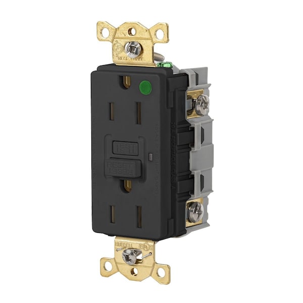 Receptáculo GFCI Bryant 15A 125VAC COMM HG GFR Negro - GFR82BLK