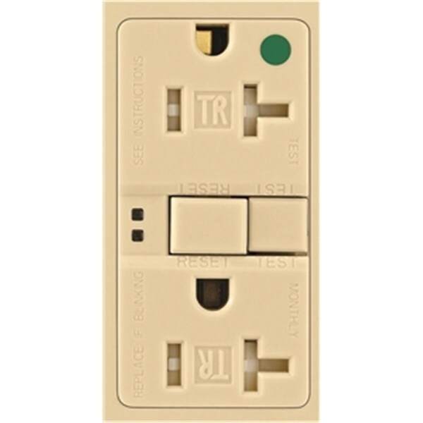 Conector duplex GFCI de prueba automática Livewire Wiring TWRSGF20V de 20 amperios, marfil