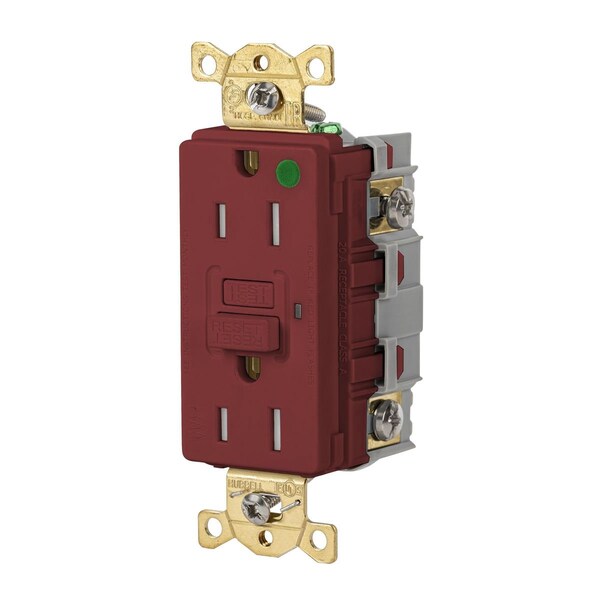 Receptáculo GFCI 15A 125VAC COM HG TRWR GFR RED - GFRTW82R Bryant