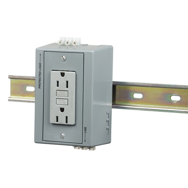 Caja de Utilidad para Riel DIN con Receptáculos Dúplex GFCI - DRUBGFI15AC