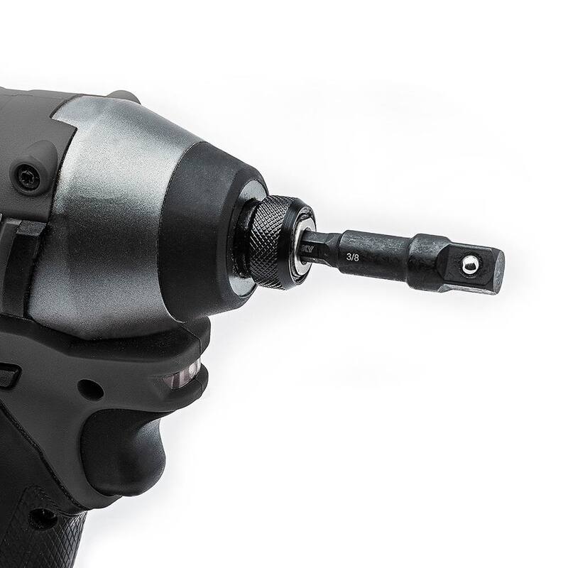 Juego de dados de impacto Husky de 1/2 pulgadas, con medidas SAE/Métricas de 6 puntos y adaptador de sockets de impacto Multi-Drive (67 piezas) - HIMPSAPT67PCCMB