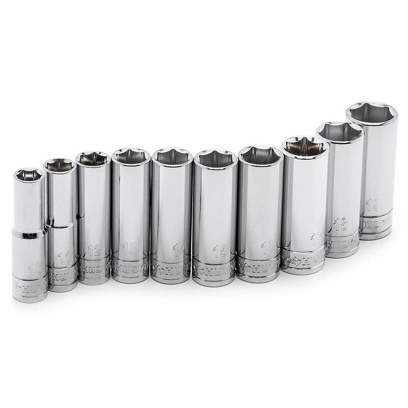 Set de dados profundos métricos de 1/4, 3/8 y 1/2 pulgadas de Husky (31 piezas) - HDPMM31PC