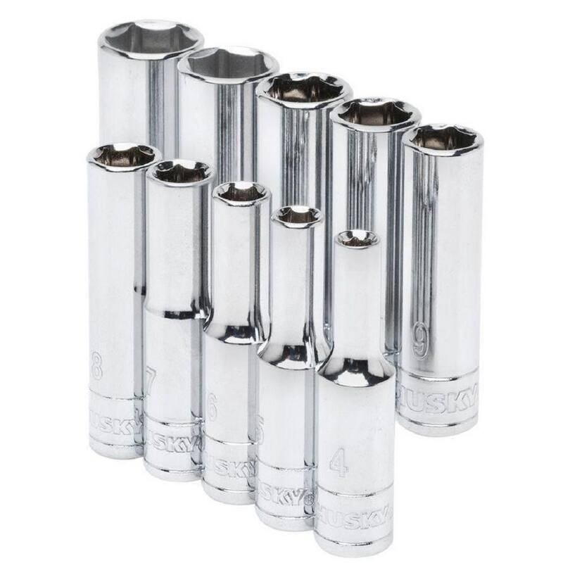 Set de dados profundos métricos de 1/4, 3/8 y 1/2 pulgadas de Husky (31 piezas) - HDPMM31PC
