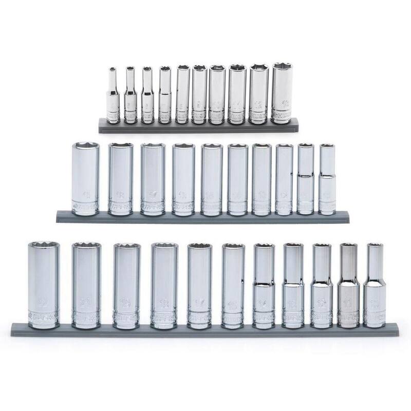 Set de dados profundos métricos de 1/4, 3/8 y 1/2 pulgadas de Husky (31 piezas) - HDPMM31PC
