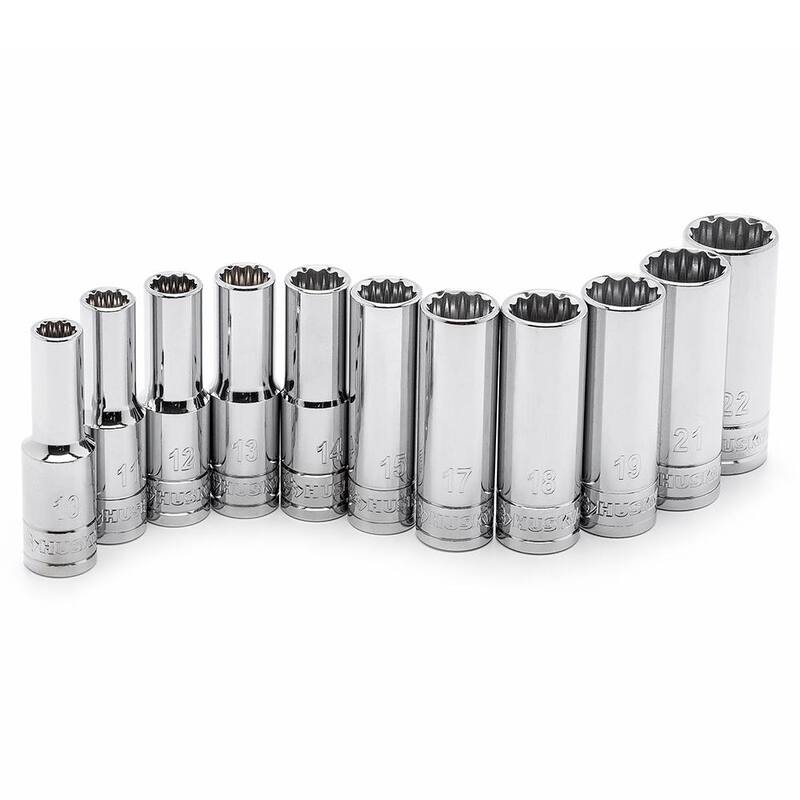 Set de dados profundos métricos de 1/4, 3/8 y 1/2 pulgadas de Husky (31 piezas) - HDPMM31PC