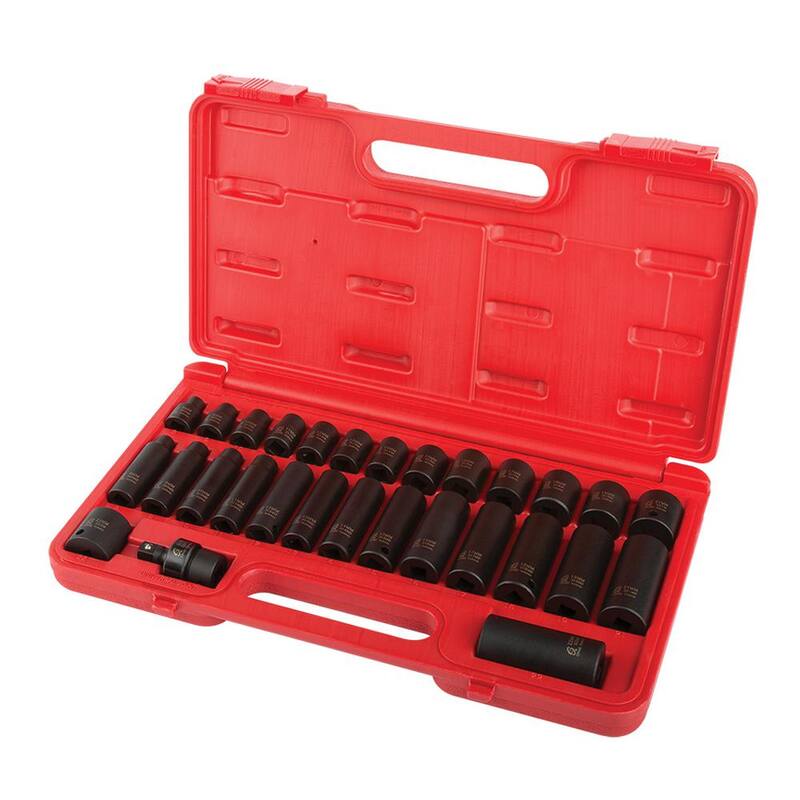Juego de 29 piezas de dados de impacto métricos estándar y profundos de 3/8 de pulgada de SUNEX TOOLS - 3329