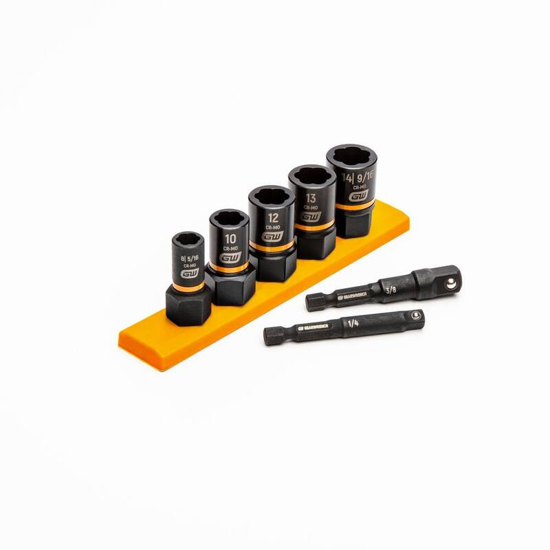 Set de vasos extractores de impacto métricos GEARWRENCH Bolt Biter de 1/4 y 3/8 pulgadas (7 piezas) - 87911