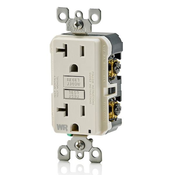 Leviton TOMACORRIENTES ELÉCTRICOS 20A WR/TR SLIM GCFI LA - GFWT2-T