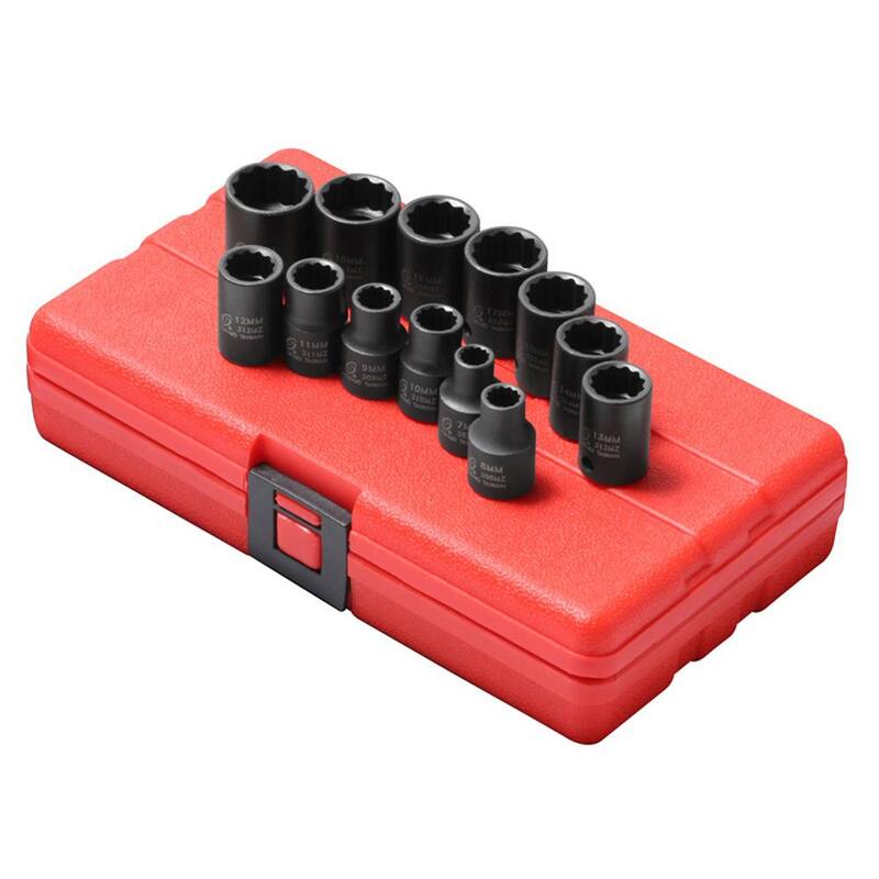 Juego de dados métricos de 12 puntos de 3/8 pulgadas de SUNEX TOOLS (13 piezas) - SUN3675