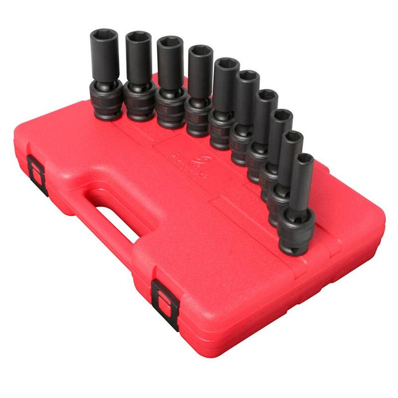 Herramientas SUNEX 1/2 in. Drive Univ Deep Met Socket Set Impact (Juego de 10 piezas) - SUN2658