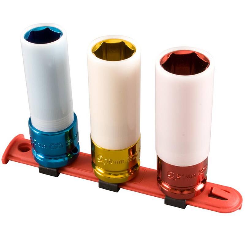 Herramientas SUNEX de 1/2 pulgadas con juego de 3 piezas de impacto de protección para llantas profundas de pared delgada métrica (SUN2842)