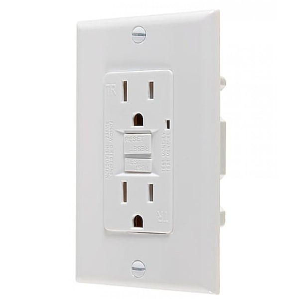 Receptáculo eléctrico GFCI en blanco CULUS - AI-35022 de American Imaginations 1.69 pulgadas x 1.32 pulgadas