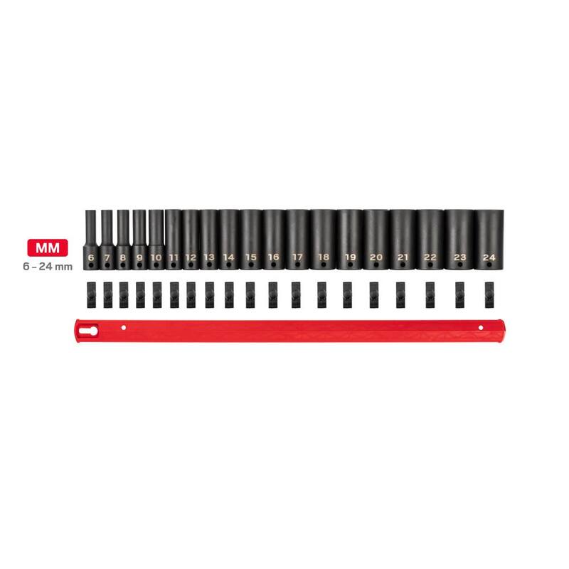 Juego de 19 piezas de tubo de impacto de 6 puntos TEKTON de 3/8 pulgadas de 6 a 24 mm - SID91107