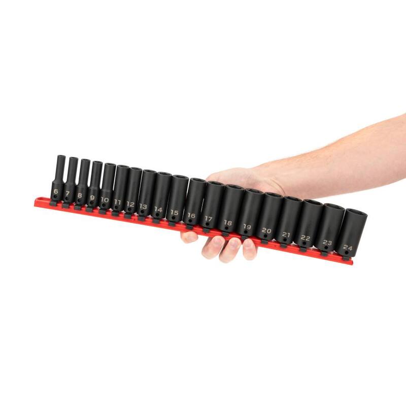 Juego de 19 piezas de tubo de impacto de 6 puntos TEKTON de 3/8 pulgadas de 6 a 24 mm - SID91107