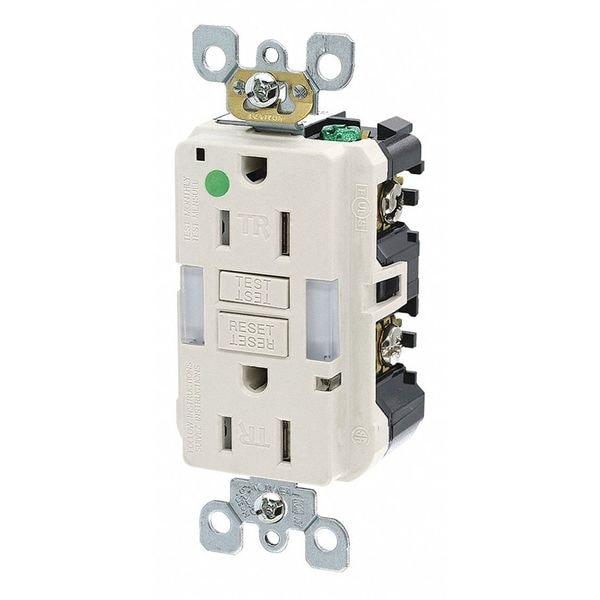 Receptáculo GFCI Leviton, 15A, 125VAC, 5-15R, Almendra - GFNL1-HGT