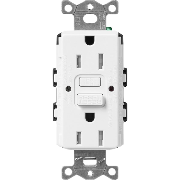 Lutron Receptáculos, GFCI, a prueba de manipulaciones, color nieve - SCR-15-GFST-SW