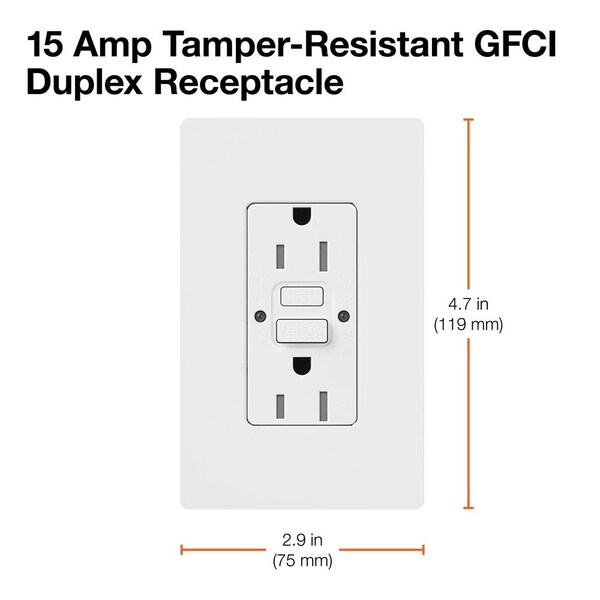 Lutron Receptáculos, GFCI, a prueba de manipulaciones, color nieve - SCR-15-GFST-SW