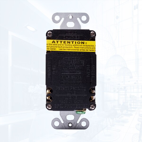 Tomacorriente GFCI de 15A con Autoprueba, Color Almendra, paquete de 10 - GLS-15ATR-LA-10