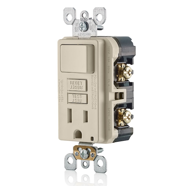 Leviton TOMACORRIENTES ELÉCTRICOS TR COMBINACIÓN GFCI/SWITCH LA - GFSW1-T