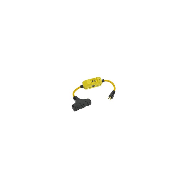 Woodhead 15A.TRI-CORD GFCI con Molde y 3 Conectores - 15050-3TT
