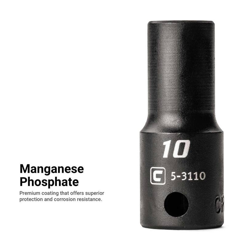Juego de 15 piezas de vasos de impacto semiprofundos métricos de 3/8 pulgadas de Capri Tools - CP53000-15MX.