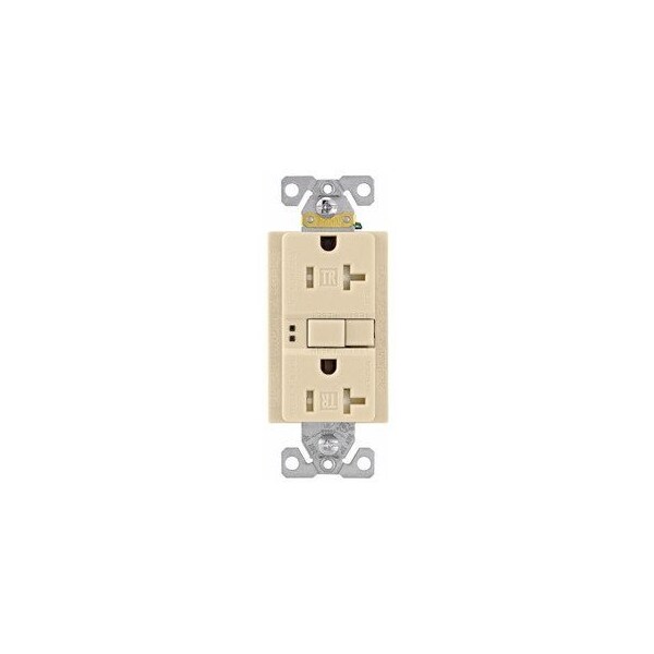 Eaton Salidas Doble GFCI Receptáculo 20A 125V Marfil Resistente a Manipulaciones - TRSGF20V