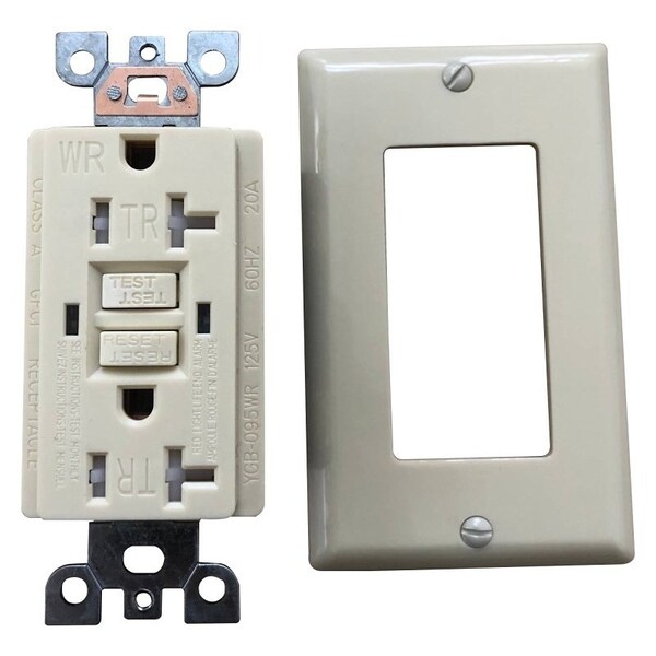 Tomacorriente de Pared Genmax GFCI, 20 A, Marfil - TRWR20VST