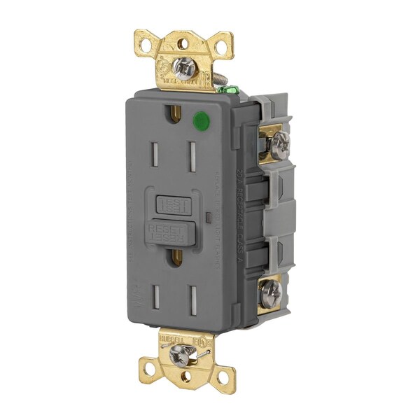 Receptáculo GFCI Bryant 15A 125VAC COM HG TRWR GFR GRAY - GFRTW82GRY
