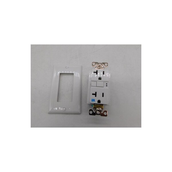Tomacorrientes GFCI Doble 2P 20A 125V Blanco 3 Cables 60HZ - TWRSGF20W