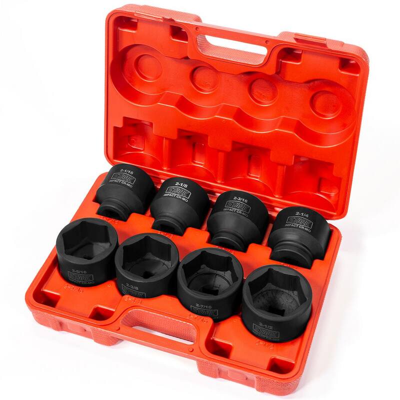 Juego de dados de impacto poco profundos Stark Jumbo de 3/4 pulgadas de unidad SAE (8 piezas) - 35722.