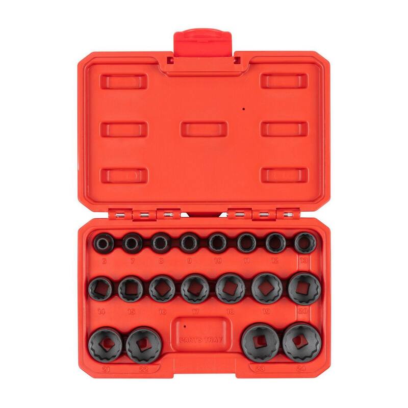 Juego de 19 piezas de dados de impacto de 12 puntos TEKTON 3/8 pulgadas (6 - 24 mm) - SID91306