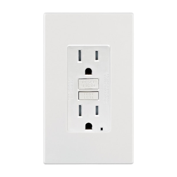 Leviton Enchufe/Placa de Pared Blanco 15 amperios 125 V 5-15R 1 paquete - GFTR1-0PW