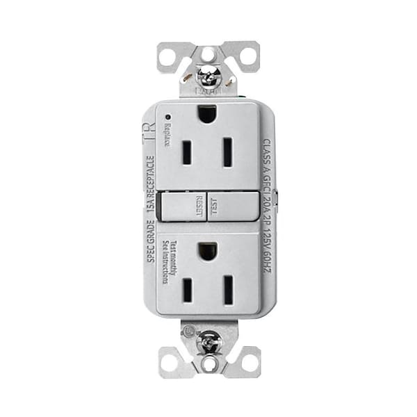 Receptáculo Eaton con protección contra fallas a tierra, 125 V, 15 A, NEMA: NEMA 5-15R, cableado trasero y lateral - TRGF15SG-BX-L