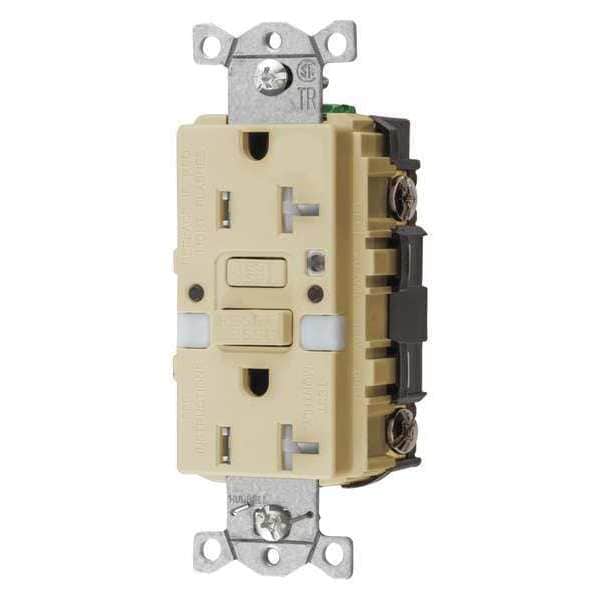 Receptáculo GFCI Hubbell Wiring Device-Kellems, Comercial, Marfil, 20A, 1 HP - GFTRST20INL