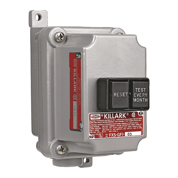 Hubbell Killark GFCI, 120VAC, 20A, 7 NEMA Rating - FXS-GFI-1020