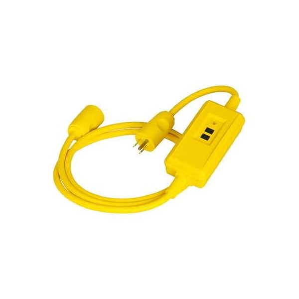 Cordón de línea portátil GFCI de servicio pesado extra con Circuit Guard®, 15A, 120V AC, 18 pulgadas, amarillo - GFPST4C15A