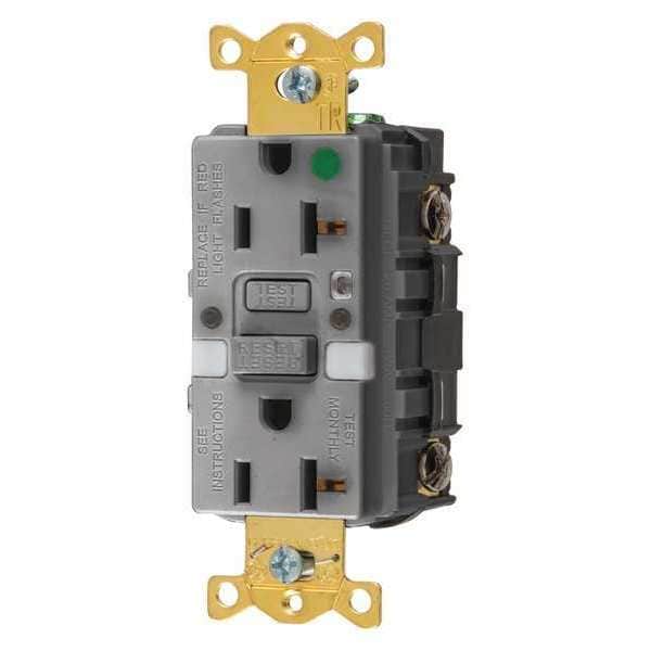 Toma corriente GFCI para hospital, grado hospitalario, 20A, 1 HP - GFTRST83GYNL