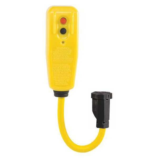 Interruptor de circuito con protección de falla a tierra (GFCI) con cable, 9 pulgadas, amarillo, 15A, 125VAC - 11X425