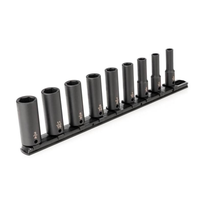 TEKTON Juego de 9 piezas de dados de impacto de 6 puntos profundos de 3/8 de pulgada, medida de 5/16 a 3/4 de pulgada - SID91101.