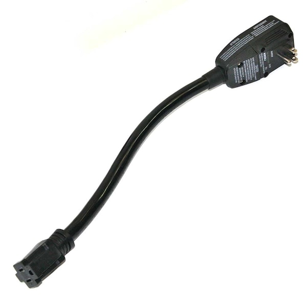 Superior Electric GFCI 15 Amp Plug NEMA 5-15P, with 12 Inch Single Tap Connector (NEMA 5-15R) - SE5000-12