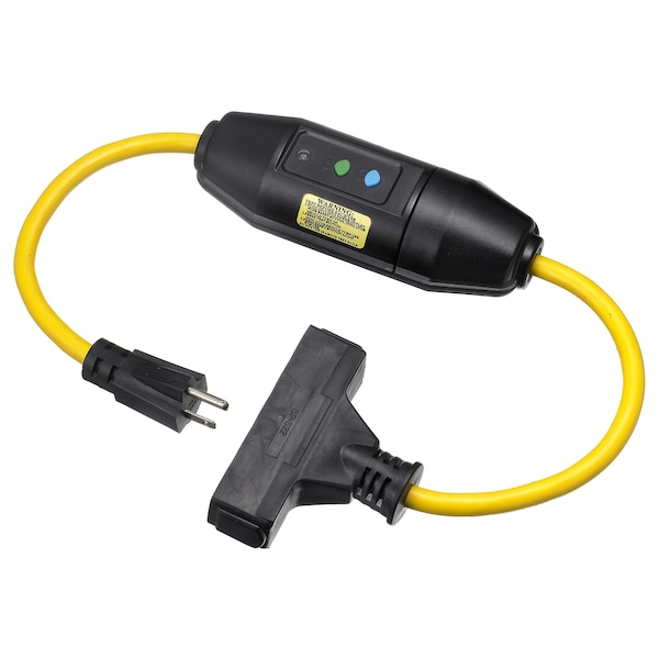 Hubbell Wiring Device-Kellems This In-Line GFCI is rated for 15 Amps at 125V AC. Product is available with an automatic or manual "Safe-Start" reset features. Product variations include single and triple power tap configurations. - GFPIL15125TRIA