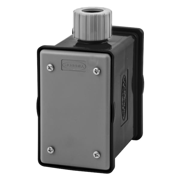 Cajas de salida portátiles Hubbell Wiring Device-Kellems, Cajas y placas, Caja con alivio de tensión, 1-Gang frontal y trasera no metálica, suministrada con 1 placa en blanco - HBLPOB1BK