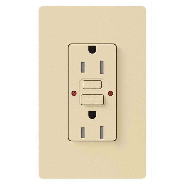 Lutron Receptáculos, GFCI, a prueba de manipulaciones, marfil - CAR-15-GFST-IV