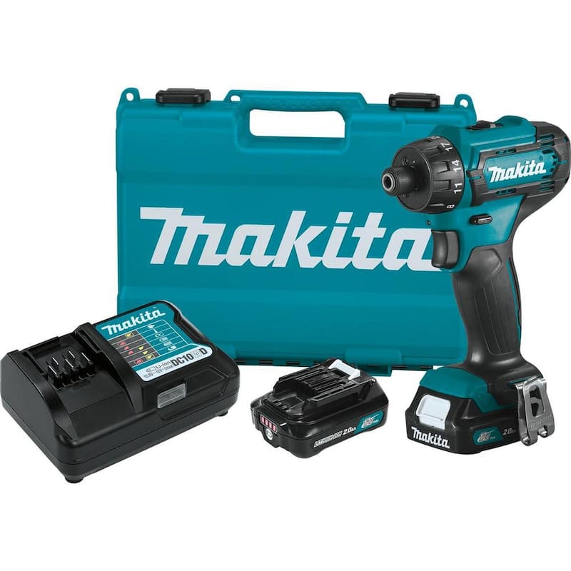 Kit destornillador inalámbrico de 12V máx CXT de iones de litio 1/4 de pulgada de Makita, 2.0Ah - FD10R1