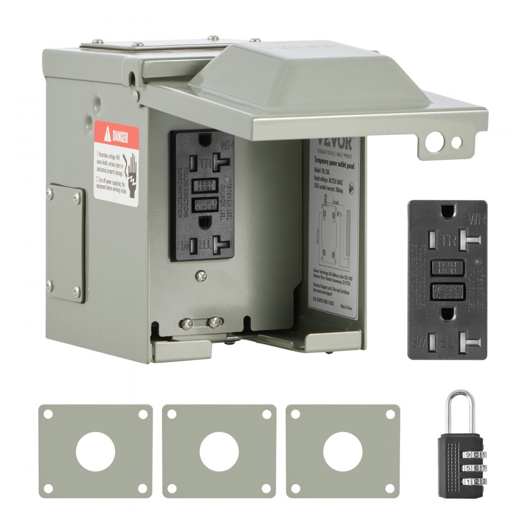 Outdoor Electrical Outlet Box 20 AMP GFCI Receptacles Power Outlet Box - LSDYMB0A20A0Q4YYCV6